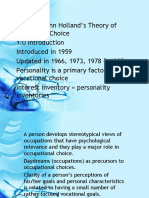 John Hollands Theory of Vocational Choice