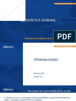 Estadística General Semana 06 Sesión 11 2023-1 Probabilidades