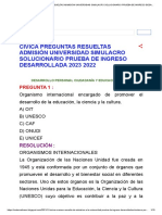 Cívica Preguntas Resueltas Admisión Universidad Simulacro Solucionario Prueba de Ingreso Desarrollada 2023 2022