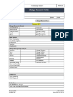 ITIL Change Request Form