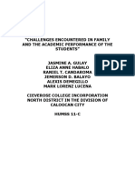 Challenges Encountered in Family and The Academic