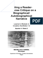 CNF q4 w2 Writingareaderresponsecritiqueonabiographicalautobiographicalnarrative