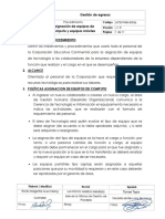 Asignación de Equipos de Computo y Equipos Moviles