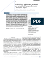 Effects of NPK, Bio-Fertilizers and Manures On Growth of Maize (Zea Mays L.) and Soil Nutrients Content in Maiduguri, Nigeria