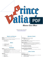 Prince Valiant Cheat Sheet