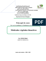 Molécules Végétales Bioactives: Polycopié de Cours