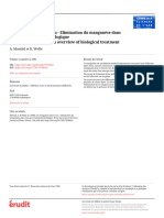 Le Manganèse Dans L'eau - Elimination Du Manganèse Dans L'eau Par Traitement Biologique Manganese in Water - An Overview of Biological Treatment