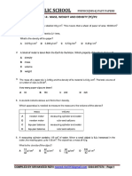 Mass Weight and Density