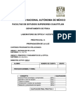 Práctica 3. - Propagación de La Luz