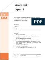 2004 Key Stage 3 Sats Science Level 3-6 Paper 1