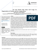 Potential Mesenchymal and Dental Pulp Stem Cell Usage For Regeneration of Dentine and Its Complications