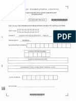 Human and Social Biology Paper 02 Jan 2023 Csec