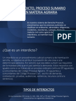 Interdicto, Proceso Sumario en Materia Agraria