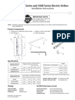 1500 Series and 1600 Series Electric Strikes: Installation Instructions