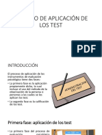 Proceso de Aplicación de Los Test