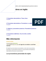 Como Se Clasifican Los Pronombres y Cuál Es La Regla Principal Que Hay Que Tener en Cuenta en Ingles