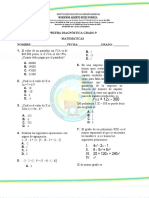 9° Matematicas - Prueba Diagnostica