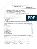 Annual (Semester - II) Examination, 2022-23 Geography, Class - IX