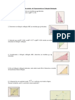 1 Lista de Revisão de Trigonometria No Triângulo Retângulo