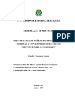 Metodologia de Análise de Desempenho de Turbinas A Vapor Operando em Ciclos Convencionais e Combinados