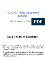 18CSC301J - Data Management Systems: Unit - 1: Session - 5: SLO - 1&2