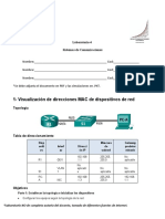 1-Visualización de Direcciones MAC de Dispositivos de Red: Laboratorio 4 Sistemas de Comunicaciones