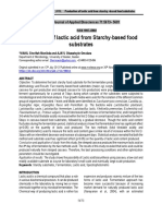 Production of Lactic Acid From Starchy-Based Food Substrates