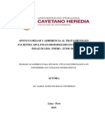 Apoyo Familiar Y Adherencia Al Tratamiento en Pacientes Adultos en Hemodiálisis en Un Hospital Essalud Lima Enero - Junio 2019