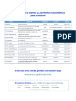 Este Jueves 06 y Viernes 07, Abriremos Estas Tiendas para Atenderte