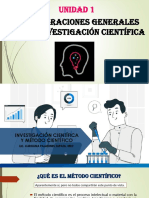 Consideraciones Generales de La Investigación Científica: Unidad 1