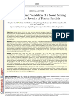 Development and Validation of A Novel Scoring System For Severity of Plantar Fasciitis