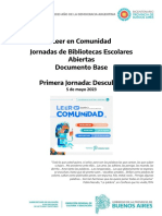 Leer en Comunidad. Primera Jornada de Bibliotecas Abiertas 2023. Documento Principal