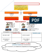 Guía de Sustantivos Propios y Comunes y Lecturas Con Preguntas