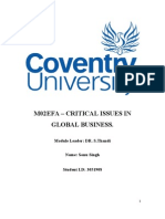 M02Efa - Critical Issues in Global Business.: Module Leader: DR. S.Thandi Name: Sonu Singh