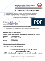 Brochure For 2022-23 MBBS Admission PDF