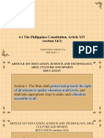 4.1 The Philippines Constitution, Article XIV (Section 1&2) : Christine P.Mendoza BEE-EGE 1-2