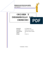 Origen y Desarrollo Del Derecho