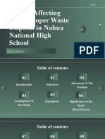 Factors Affecting The Improper Waste Disposal in Nabua NHS