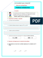 Ficha de Mate Juev 15 Problemas de Multiplicación