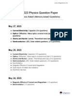 CUET 2023 Physics Question Paper