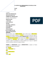 Arrendatario Contrato de Arrendamiendo de Vehículo para Transporte