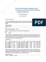 Linear Regression With LM Function, Diagnostic Plots, Interaction Term, Non-Linear Transformation of The Predictors, Qualitative Predictors