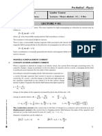 Lecture # 01: Pre-Medical: Physics Allen Common Lecture Notes Leader Course