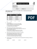 9J Gravity and Space Multiple Choice Test