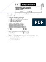 9EF Reactions of Metals and Re Activity Multiple Choice Test