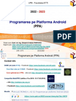 Programarea Pe Platforma Android: UPB - Facultatea ETTI