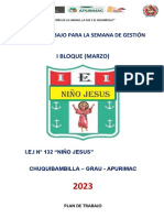 Plan para La Semanas de Gestion 2023 Marzo Niño Jesus