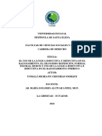 El Uso de La Logica Inductiva y Deductiva, Los Silogismos y El Razonamiento en La Logica Juridica