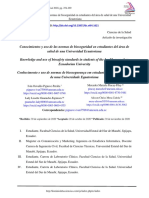 Conocimientos y Uso de Las Normas de Bioseguridad en Estudiantes Del Área de Salud de Una Universidad Ecuatoriana