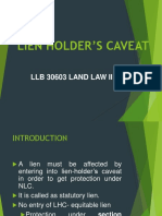 Lien Holders Caveat